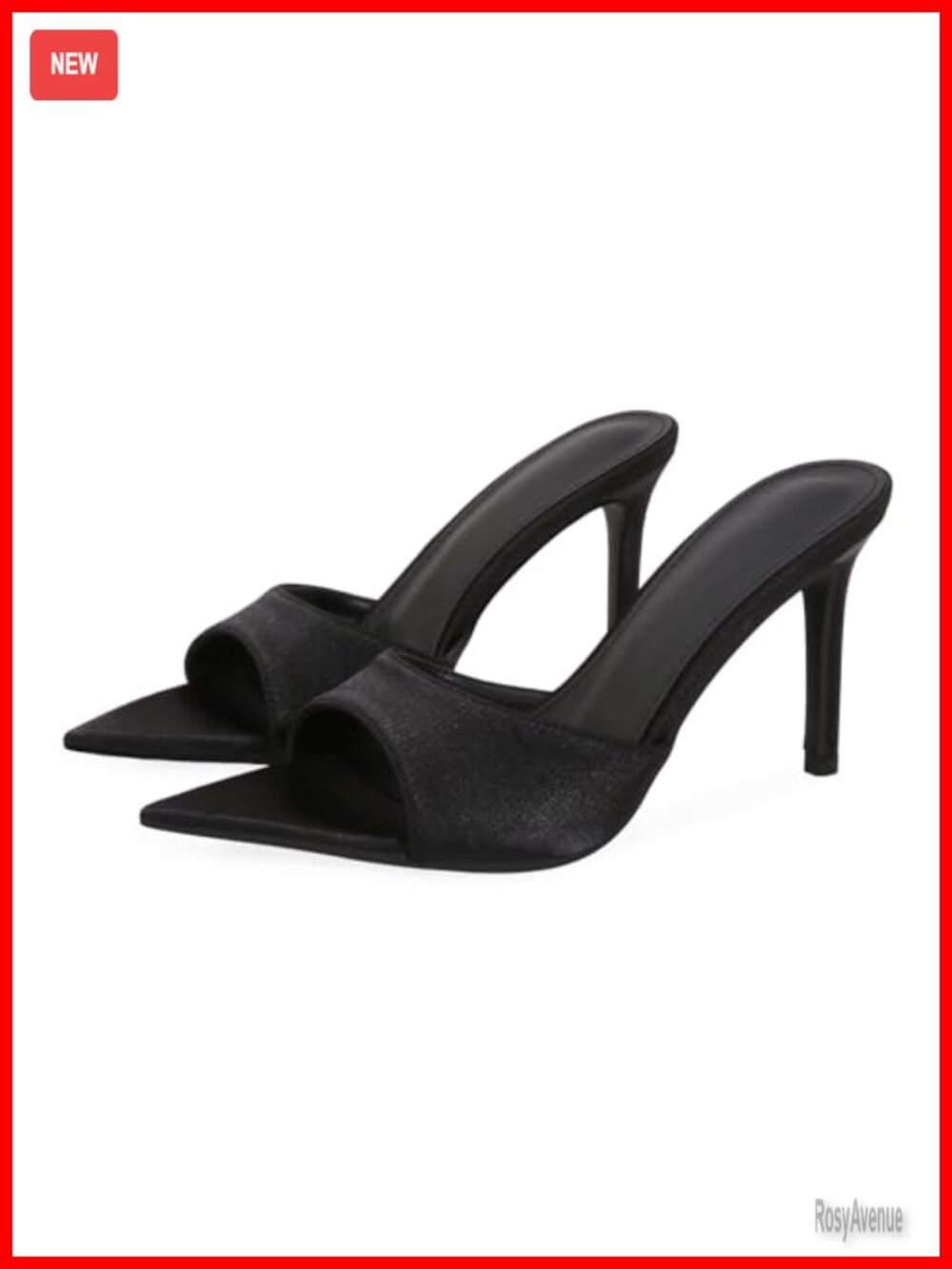 Women's Transparent Strap Pointed Toe Stiletto Slide Sandals Slip On Clear High